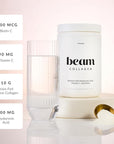 Beam Collagen Powder, Collagen for Women, Collagen with Hyaluronic Acid, Collagen Peptides Type 1 and 3, with Biotin, Grass Fed Bovine, Third-Party Tested, Best for Coffee, Vitamin C, 15 Servings