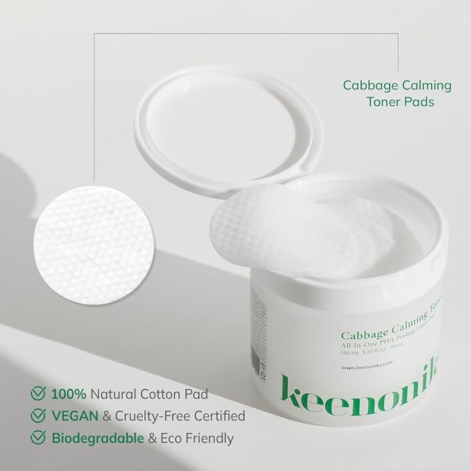 Dual Texture Toner Pads with Essence 70ea Value Pack - Cabbage Calming to Soothe, Minimize Pores and Control Sebum | Wipes for Mild Exfoliator, Skin Balancing | Korean Skincare - (5.07Oz)