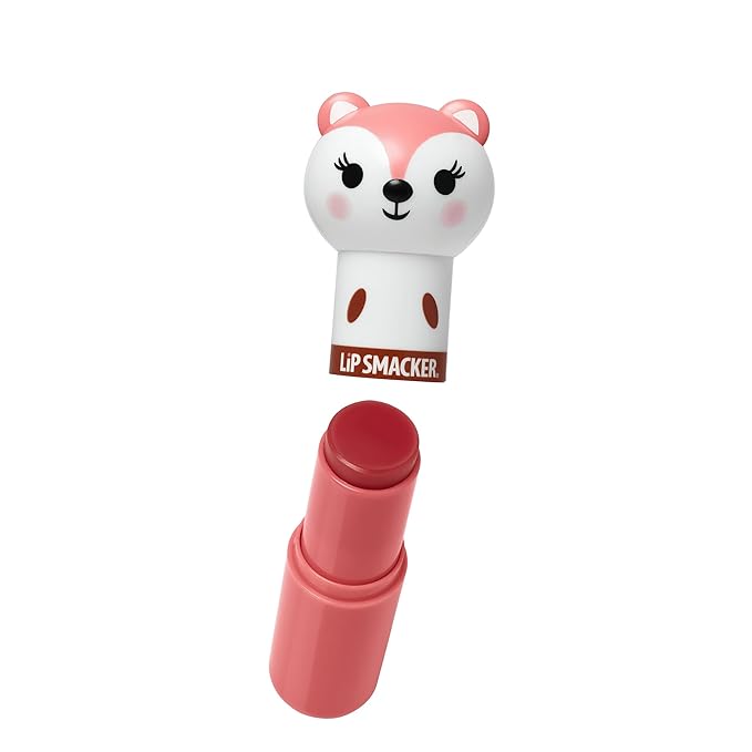 Lip Smacker Lippy Pal Fox Lip Balm Clear Matte Finish, Foxy Apple Flavored, Moisturizing, For Kids
