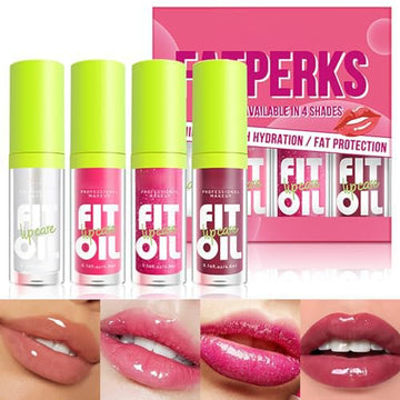 8 Colors Hydrating Lip Oil, Big Brush Head Lip Glaze Shiny Transparent Lip Glow Oil 0.35 Fl Oz, Glossy Finish (Set A)
