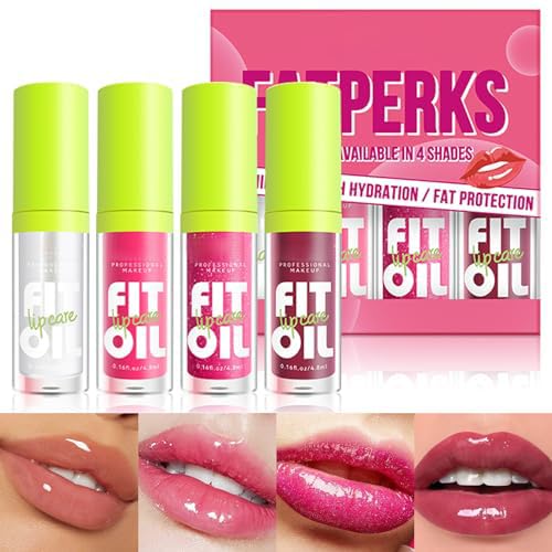 8 Colors Hydrating Lip Oil, Big Brush Head Lip Glaze Shiny Transparent Lip Glow Oil 0.35 Fl Oz, Glossy Finish (Set A)