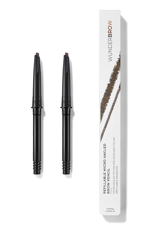 WUNDERBROW Micro-Sculpt Refillable Brow Pencil Refills, Includes 2 Refillable Cartridge's (Black/Brown)