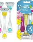 Gillette Venus Tropical Disposable Razors for Women, 3+1 Count, Designed for a Smooth Shave, Tropical Fragrance Scented Handles (Pack of 2)