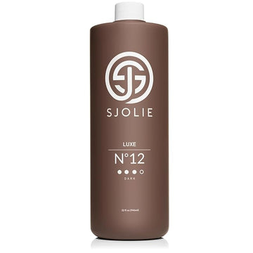 SJOLIE Spray Tan Solution - Luxe 12 - Violet Based Dark Blend | Sunless Tanning Solution for Deep, Dark Bronze Finish, All Natural (32oz)