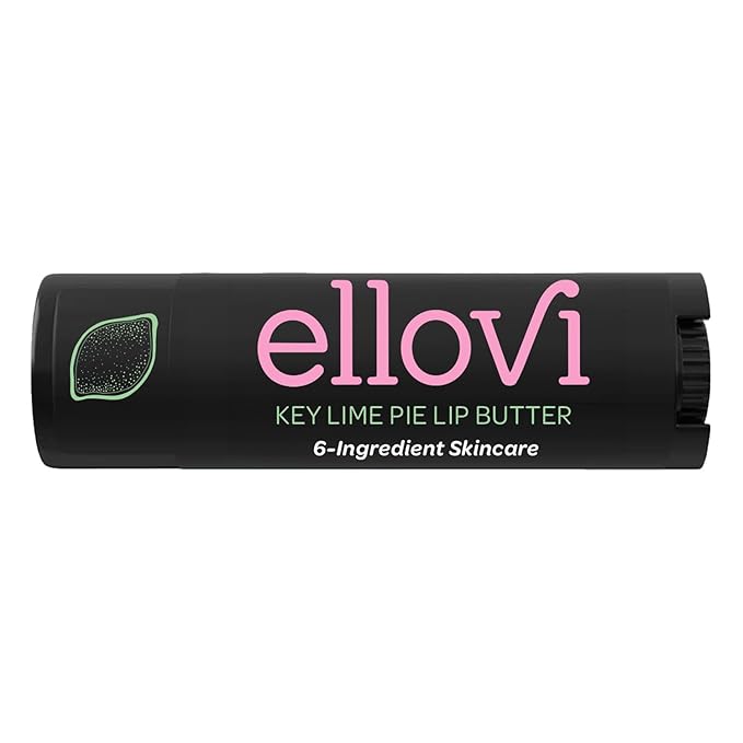 Ellovi Natural Lip Butter Lip Balm - Key Lime - Pure Enough to Eat - Made With Just 6 Vegan Ingredients - Moisturizing Lip Care for All Day Hydration