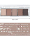 evpct 5 Colors Matte Nude Eye Shadow Palette Makeup for Older Women, Nude Brown Cocoa Taupe Ebony Matte Cream Smokey Mini Eyeshadow Palette for Blue Green Eyes, Contour Makeup Palettes sombras de ojos