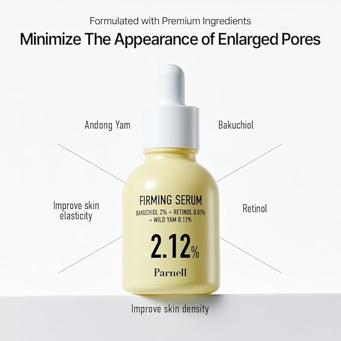 Parnell Bakuchiol & Friming Serum with Wild Yam 2.12% Concentrate (1.01 fl.oz) | Plant-Based Anti-Aging & Firming Treatment for Smoother, Youthful Skin | K-Beauty