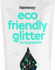 Hemway Eco Friendly Biodegradable Glitter 100g / 3.5oz Bio Cosmetic Safe Sparkle Vegan for Face, Eyeshadow, Body, Hair, Nail and Festival Makeup - Super Chunky (1/8" 0.125" 3mm) - Black Holographic