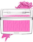 Pink Powder Blush Palette, Multi-Use Makeup Blusher Pink Blendable Formula