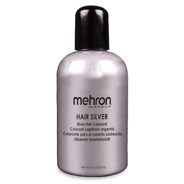 Mehron Makeup Hair White | Washable White Hair Dye | Temporary Hair Color for Theatre, Cosplay, & Halloween 1 fl oz (30ml) (Silver)