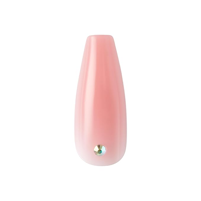 KISS Jelly Fantasy On-Trend Translucent Nails, Long Sculpted Glue-On Fake Nails Kit, Style “Be Jelly”, with Pink Gel Nail Glue, Mini Nail File, Manicure Stick, & 28 Glue On Nails