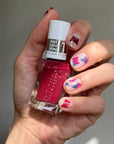 essie Gel Couture Longwear Nail Polish Set, Red Nail Polish, Put in the Patchwork + Gel-like Shiny Top Coat 0.46 fl oz each