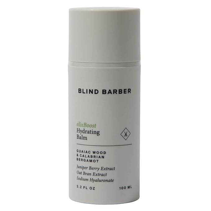 Blind Barber elixBoost Hydrating Balm - Daily Face Moisturizer for Men - Mens Anti-Aging Moisturizer with Juniper Berry Extract - Hydrates & Protects Skin Barrier (3.2oz / 100ml)