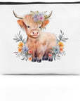 Western cosmetic bag highland cow