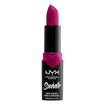 NYX PROFESSIONAL MAKEUP Suede Matte Lipstick, Vegan Formula - Clinger (Hot Pink)