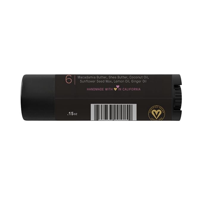 Ellovi Natural Lip Butter Lip Balm - Ginger Lemon - Pure Enough to Eat - Made With Just 6 Vegan Ingredients - 100% Natural & Organic Moisturizing Lip Care for All Day Hydration (Single)