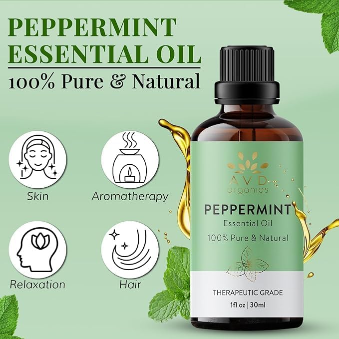 Peppermint Oil | 100% Pure and Undiluted | Therapeutic Grade Aromatherapy Essential Oil Peppermint | for Hair Skin & Diffuser | 3.38 fl. Oz