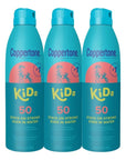 Coppertone Kids Sunscreen Spray SPF 50, Water Resistant Spray Sunscreen for Kids, Free From Oxybenzone, Octinoxate, PABA and Dyes, Pediatrician Recommended Sunblock, 5.5 Oz Can, Pack of 3