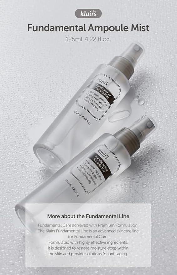 [DearKlairs] Fundamental Ampule Mist + Unscented Toner Set, Korean Skincare Routine