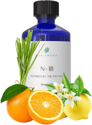 No. 18 (Delano), Ultra Luxury Hotel Scented Aroma Oil for Home Fragrance Diffusers - Waterless, and Ultrasonic - Niche Blend of Essential Oils - Sparkling Citrus, Green Tea, Lemongrass.