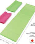 Extra Rough, Exfoliating Washcloth [Made in Japan] Exfoliating Towel Special texture makes Fluffy Foam lather, Back Scrubber, Dead Skin Cell Remover [Loofah for Women and Men] (2pcs set(Green, Pink))