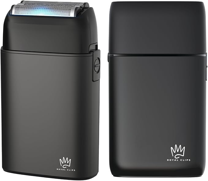 Royal Clips - Fade Kit 2.0 Foil Shaver - Professional Hair Shaver for Men - Three Blade Design for Close Shave- Cordless & Rechargeable - Hypoallergenic Blades - LCD Screen (Black)