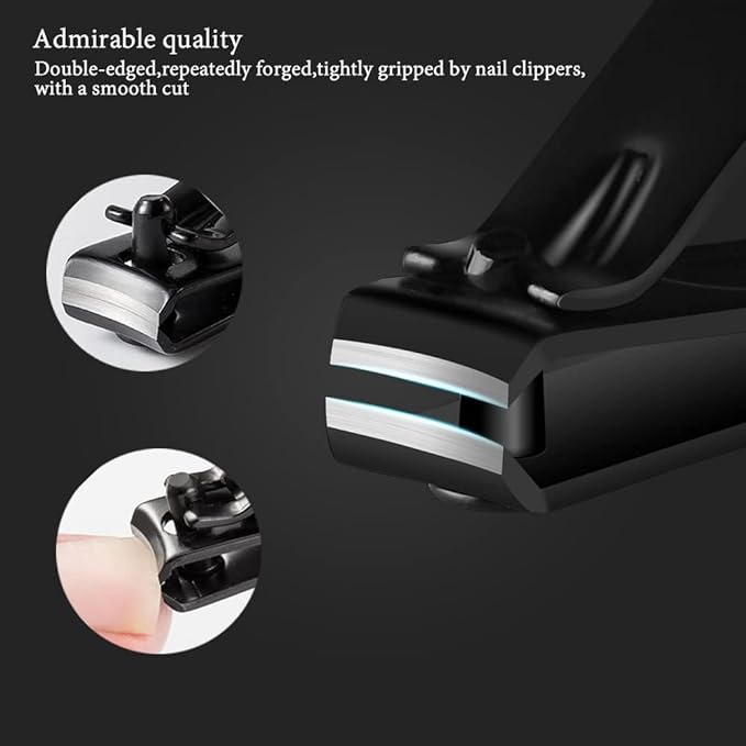 ZIZZON Travel Mini Manicure set Nail Clipper set 10 in 1 Stainless Steel Pedicure Care Grooming kit with Case(Black/Red)