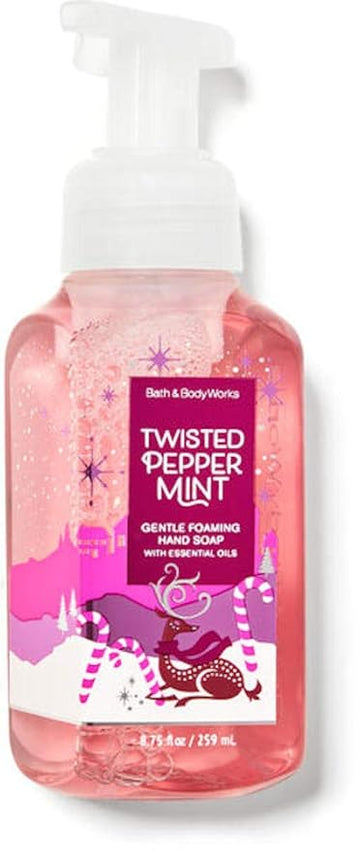 White Barn Candle Company Bath and Body Works Gentle Foaming Hand Soap w/Essential Oils- 8.75 fl oz - Winter 2020 - Many Scents! (Twisted Peppermint)