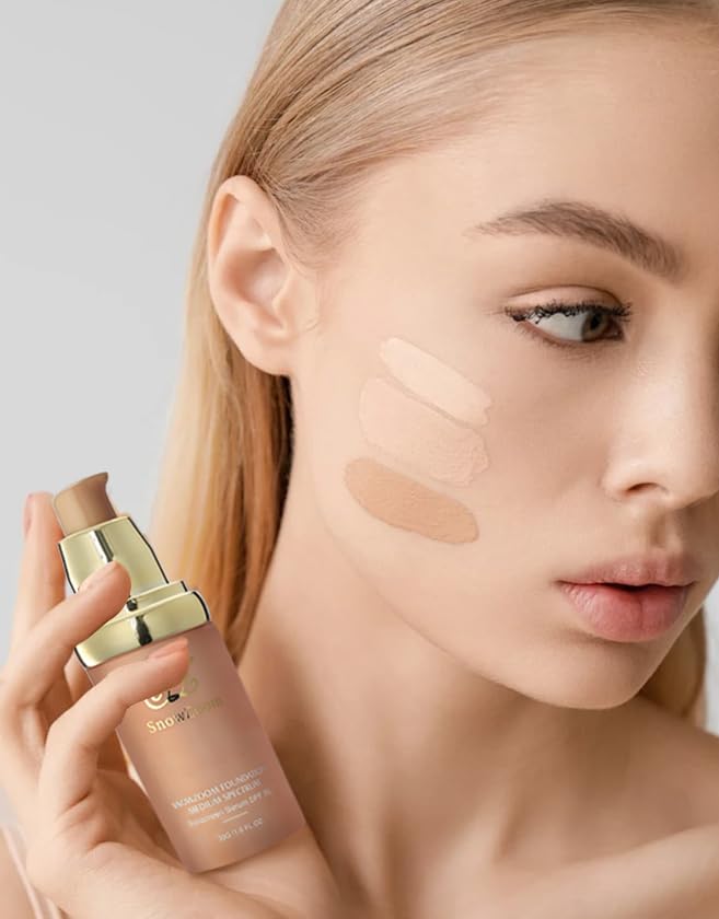 4 in 1 foundation Liquid- Hydrating Medium full coverage concealer with，SPF 50+