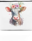 Floral farm animals cosmetic bag
