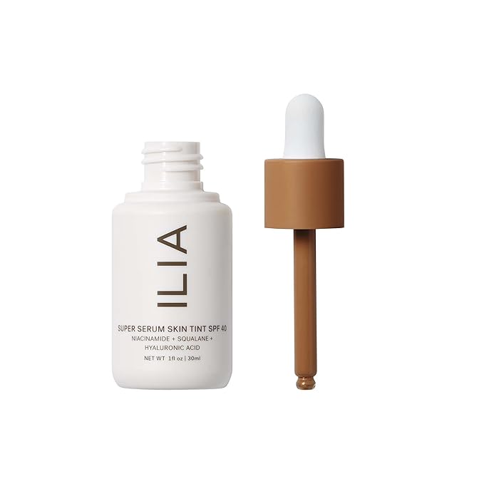 ILIA - Super Serum Skin Tint SPF 40 | Non-Comedogenic, Vegan, Lightweight to Help Against Blue Light, + Pollution while Hydrating, Smoothing, + Refining (Dominica ST14, 1 fl oz | 30 ml)
