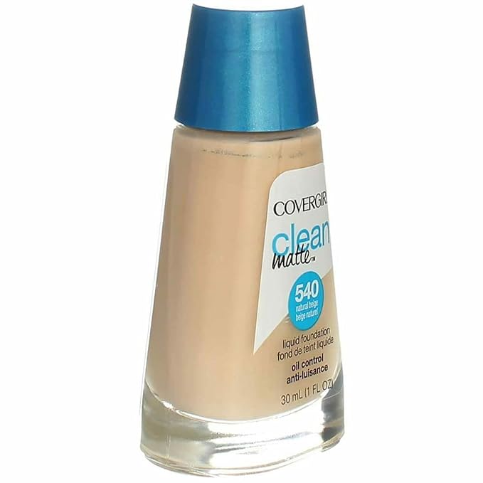 CoverGirl Clean Oil Control Liquid Makeup, Natural Beige (N) 540, 1.0 Ounce Bottle