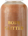 MAEPEOR Body Glitter Spray 4 Colors Quick-Drying and Non-Sticky Body Glitter Spray Moisturizing Bronze Body Shimmer for Face Hair Body (80ML, 03 Golden Brown)