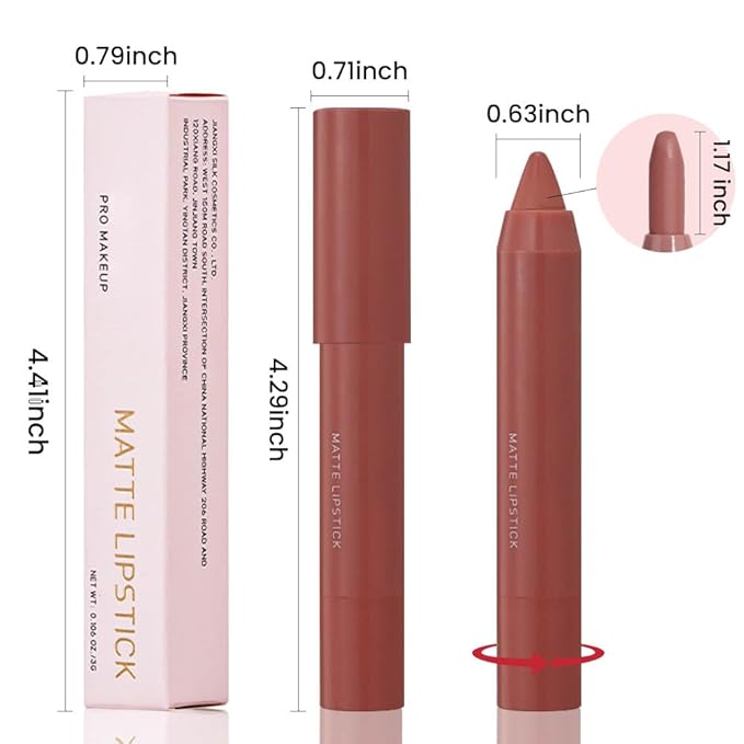 BINGBRUSH Crayon Matte Longwear Lipstick Pack Set,Moisture Smooth Color Stick Ultimate Lip Crayon for Makeup Collection - Waterproof Velvet Lipgloss (2pcs 05#&09#, 2 Count (Pack of 1))