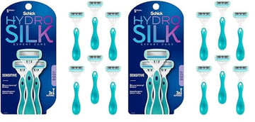 Schick Hydro Silk Sensitive Skin Disposable Razors for Womens, 6 Count (Pack of 2)