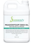 Soapeauty MEADOWFOAM SEED OIL Cold Pressed Unrefined | 100% Pure Natural Meadowfoam Seed Oil for Face & Hair | Moisturizer for Skin, Promotes Hair Growth, Balms | 64 fl oz