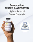 CocoaVia Heart & Brain Supplement, 30 Day, Cocoa Flavanol Extract, Memory & Circulation Booster, Nitric Oxide, Boost Oxygen & Energy, Plant Based, Gluten Free, Vegan, 60 Capsules