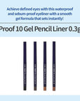 ETUDE Proof 10 Gel Pencil Liner 0.3g (#1 Black) | Creamy Gel Texture Eyeliner with Wearable Shades to Create Precise Line Eye Makeup without Efforts, Korean Makeup, Perfect for Gift