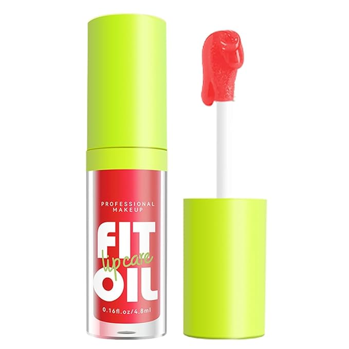 8 Colors Hydrating Lip Oil, Big Brush Head Lip Glaze Shiny Transparent Lip Glow Oil 0.35 Fl Oz, Glossy Finish (# 05)