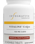 Integrative Therapeutics Vitaline CoQ10 100 mg - Supports Brain and Heart Health* - Dairy Free - Vegan - Tropical Fruit Flavored - 30 Chewable Wafers