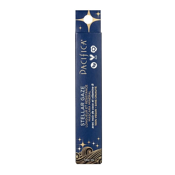 Pacifica Beauty, Stellar Gaze Length & Strength Black Mascara, For Volume and Length, Vitamin B + Coconut, Natural Lash Effect, Silicone, Sulfate & Paraben Free, Vegan and Cruelty Free