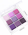 evpct 9 Colors Purple Glitter Eyeshadow Palette, Lavender Violet Purple Pink Glitter Metallic Shimmer Sparkly Eye Shadow Palette Makeup for Older Women Blue Eyes, Highly Pigmented Waterproof eyeshadow