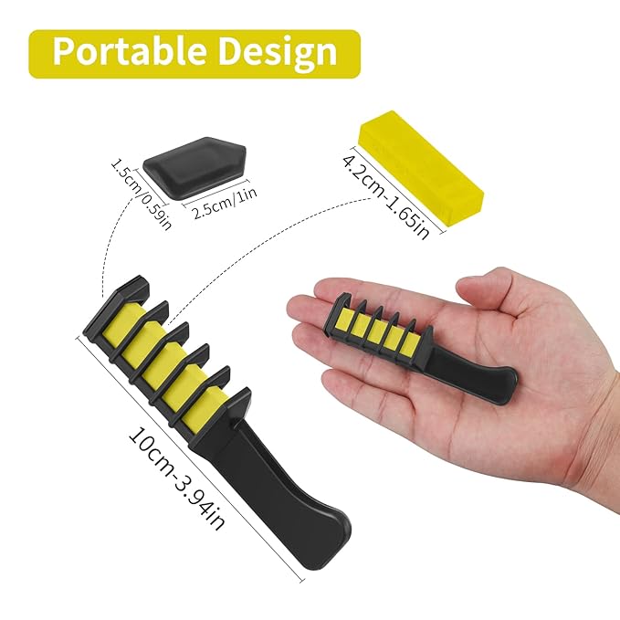 MSDADA New Hair Chalk Comb Temporary Hair Color Dye for Girls Kids with Light Color Hair, Washable Hair Chalk for Girls Age 4 5 6 7 8 9 10 Birthday Cosplay DIY, Christmas, New Year(Yellow)