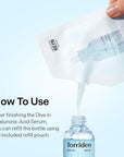 Torriden DIVE IN Serum 1.69 fl oz + refill pouch 1.69 fl oz | Deep Hydration to Get Glow Skin | Hyaluronic Acid, Panthenol, Allantoin | Korean Facial Serum