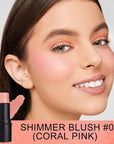 evpct 2Pcs Shimmer Orange Cream Blush Stick for