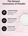 MISSHA Airy Pot Pressed Pink Powder Pact 5g/0.176 oz I Make Up Finishing Setting Powder For a Natural Radiant Finish