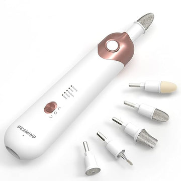 Electric Manicure Pedicure Kit, Electric Nail File for Natural Nails,Nail Grinder for Thick Nails,Hand & Foot File Trimmer Buffer Tools(White)