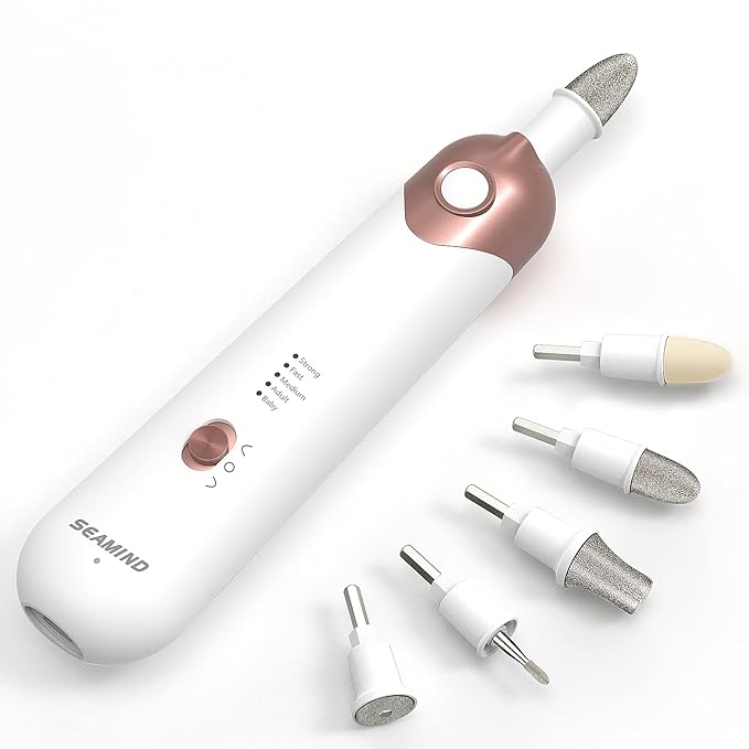 Electric Manicure Pedicure Kit, Electric Nail File for Natural Nails,Nail Grinder for Thick Nails,Hand & Foot File Trimmer Buffer Tools(White)