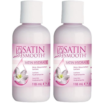 SATIN SMOOTH Post Wax Lotion - Hydrating Skin Nourisher for Smooth & Healthy Skin, After Wax Care Treatment, 4 fl oz, 2 Pack