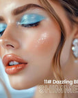evpct Dazzling Blue Shimmer Cream Eye Shadow Brightener Sticks Set for Eyes, Blue Shimmery Matte Pencil Eye shadow Applicator Stick Pen Palette Makeup Waterproof sombras en crema para ojos 11#